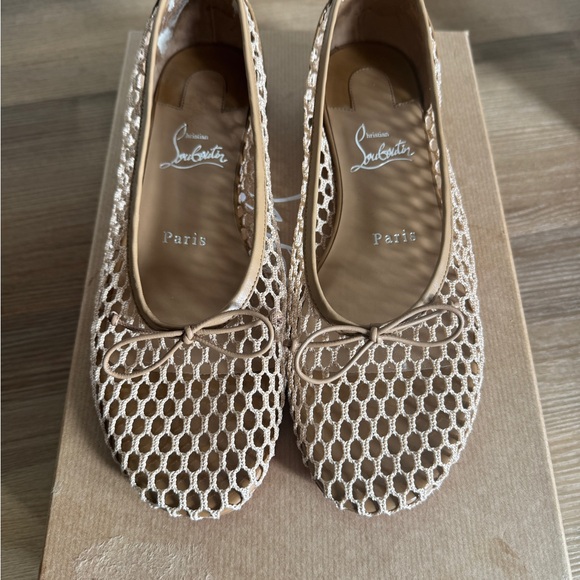 Christian Louboutin Beige Sweetie Jane Mesh Ballet Flat 37 - Picture 5 of 15